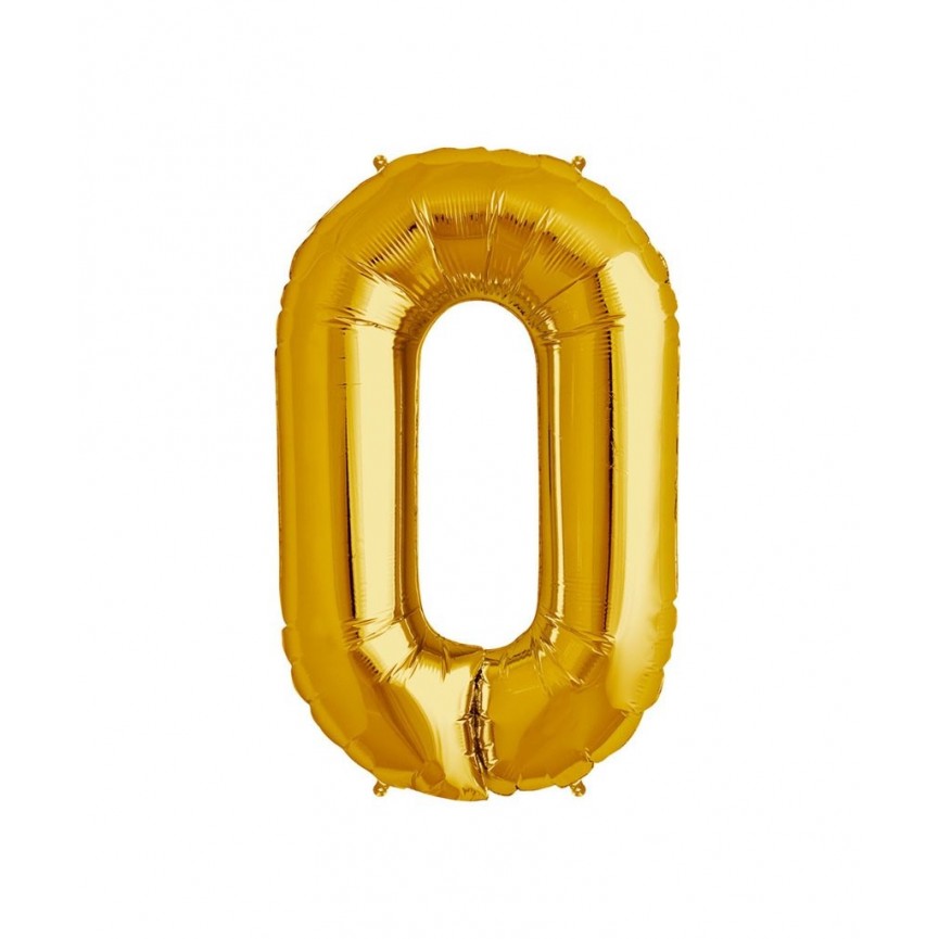 Goldener Folienluftballon "O"