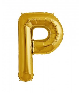 Gold Letter P Mylar Balloon
