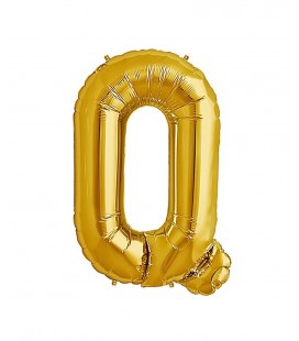 Goldener Folienluftballon "Q"