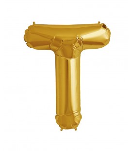 Goldener Folienluftballon "T"