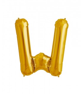 Gold Letter W Mylar Balloon
