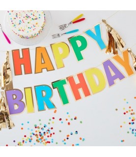 Over the Rainbow Happy Birthday Bunting