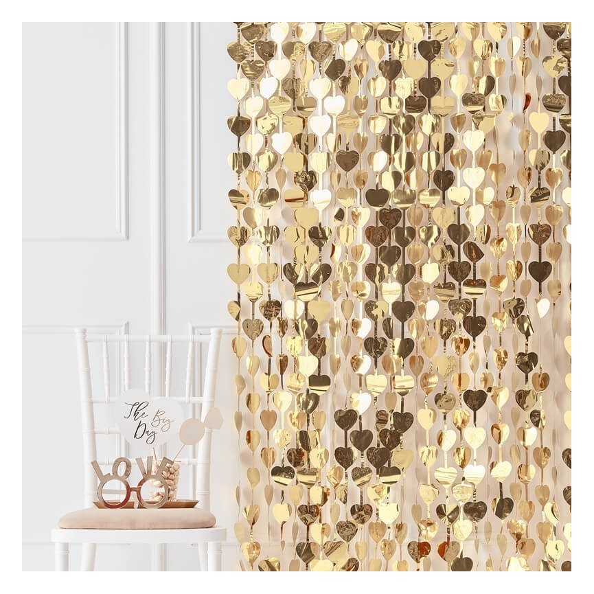 Gold Heart Curtain