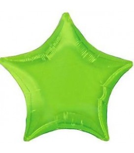 Lime Green Star Mylar Balloon