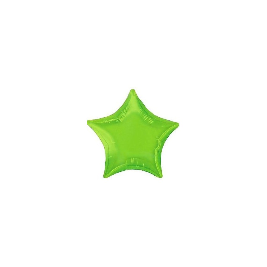 Lime Green Star Mylar Balloon