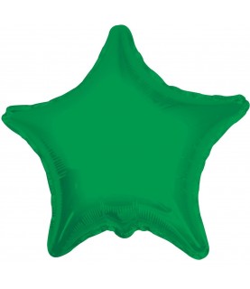 Green Star Mylar Balloon