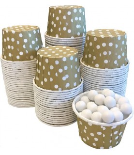 25 Gold Polka Dots Candy Cups
