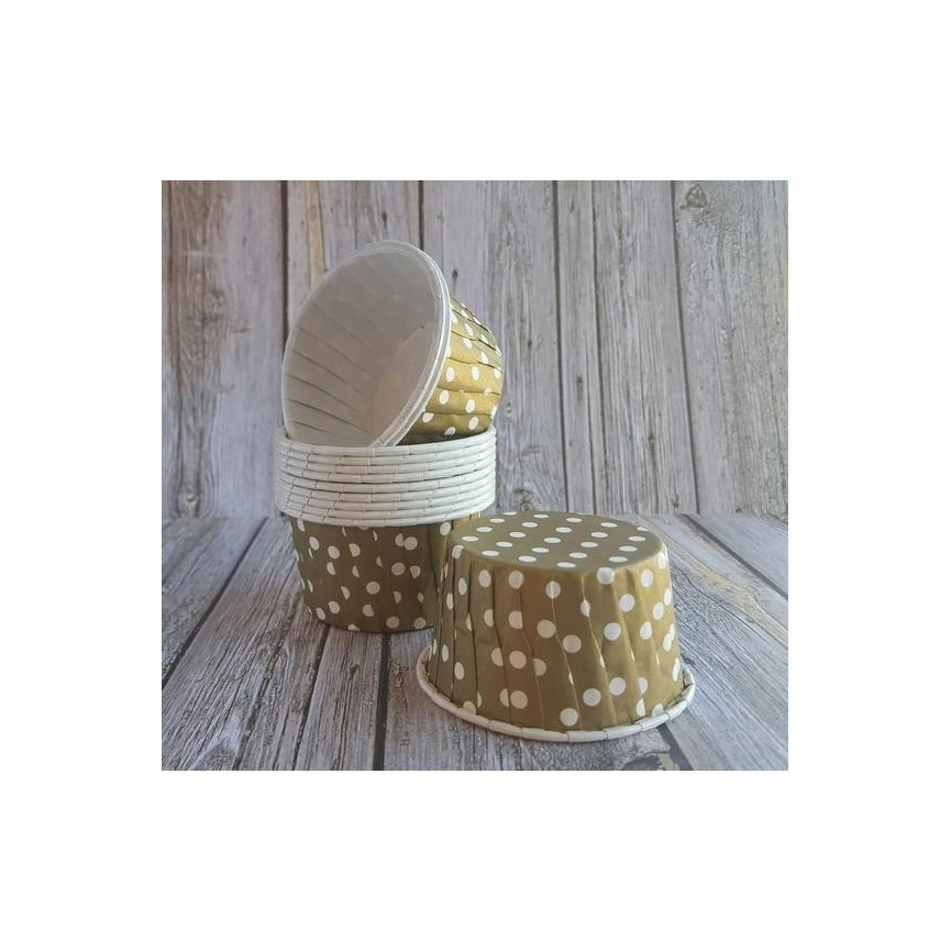 25 Gold Polka Dots Candy Cups