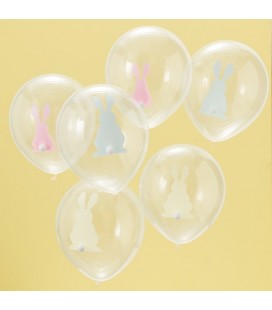 9 Easter Bunny Balloons with Pompom