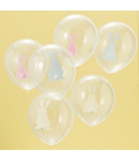 9 Easter Bunny Balloons with Pompom