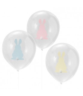 9 Easter Bunny Balloons with Pompom