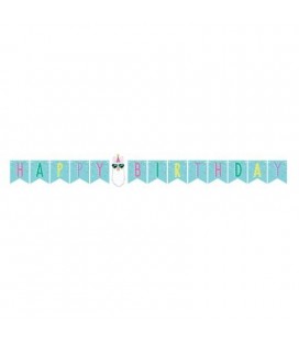 Llama Party Happy Birthday Banner
