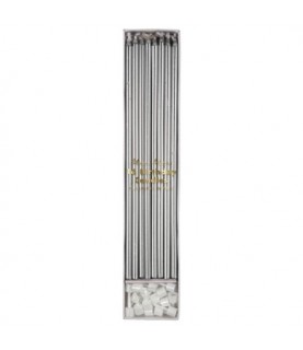16 Long Silver Candles