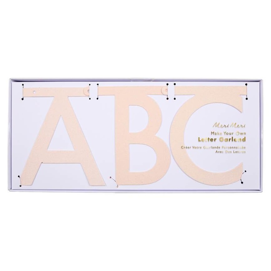 Pink Iridescent Glitter Letter Garland Kit Pink Iridescent Glitter Letter Garland Kit