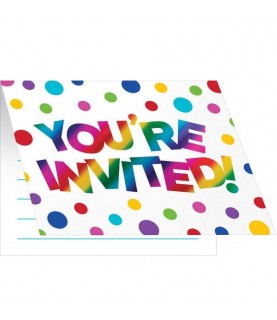 Metallic Rainbow Invitations