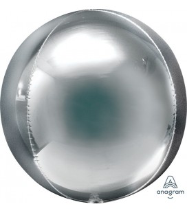 Silver Sphere Orbz Foil Balloon