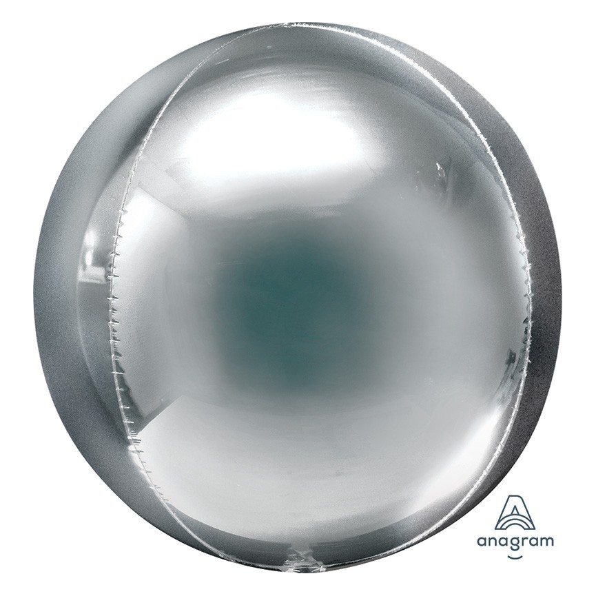 Silver Sphere Orbz Foil Balloon