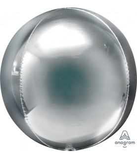 Silver Sphere Orbz Foil Balloon