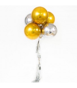Silver Sphere Orbz Foil Balloon