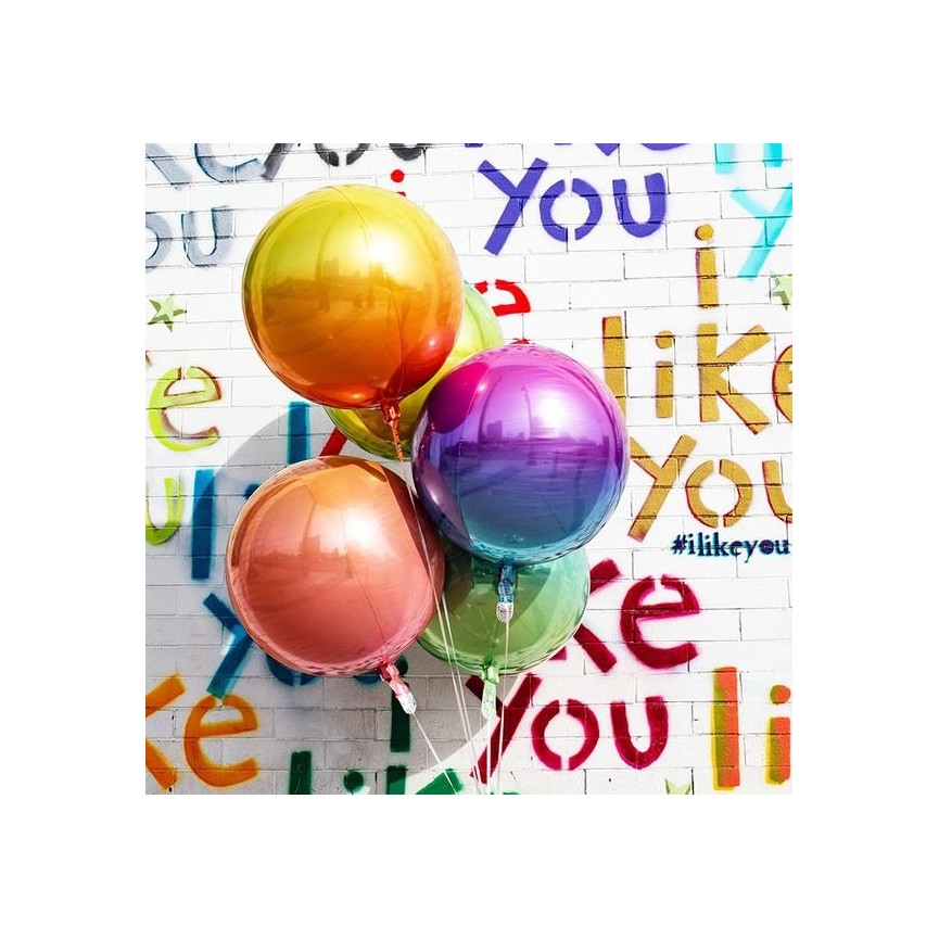 Silver Sphere Orbz Foil Balloon