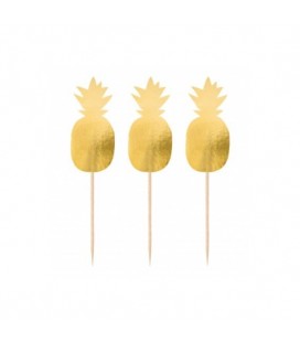 20 Gold Pineapple Picks