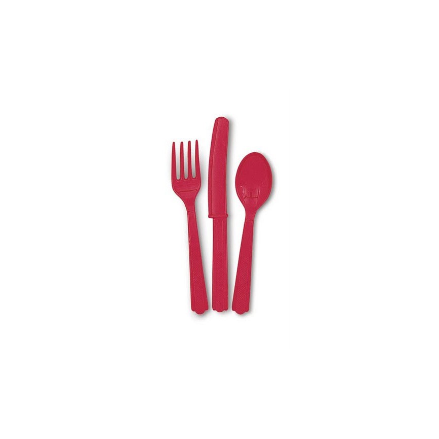 18 Red Cutlery