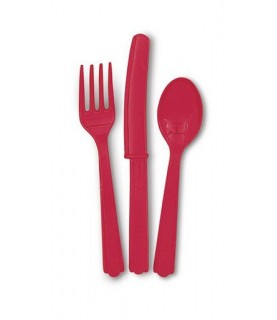 18 Couverts Rouge