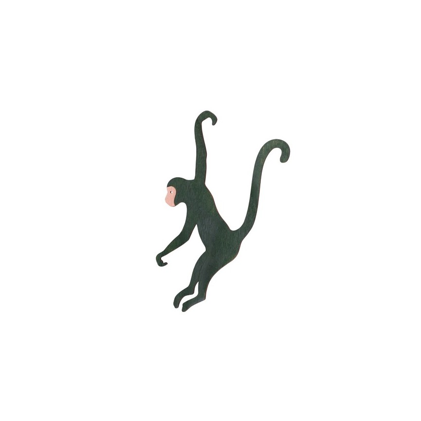1 Green Wooden Hanging Monkey 1 Green Wooden Hanging Monkey
