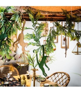 1 Green Wooden Hanging Monkey