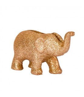 4 Marque-Place Eléphant Paillettes Dorées