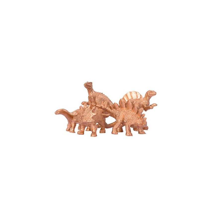 5 Gold Dinosaur Decorations