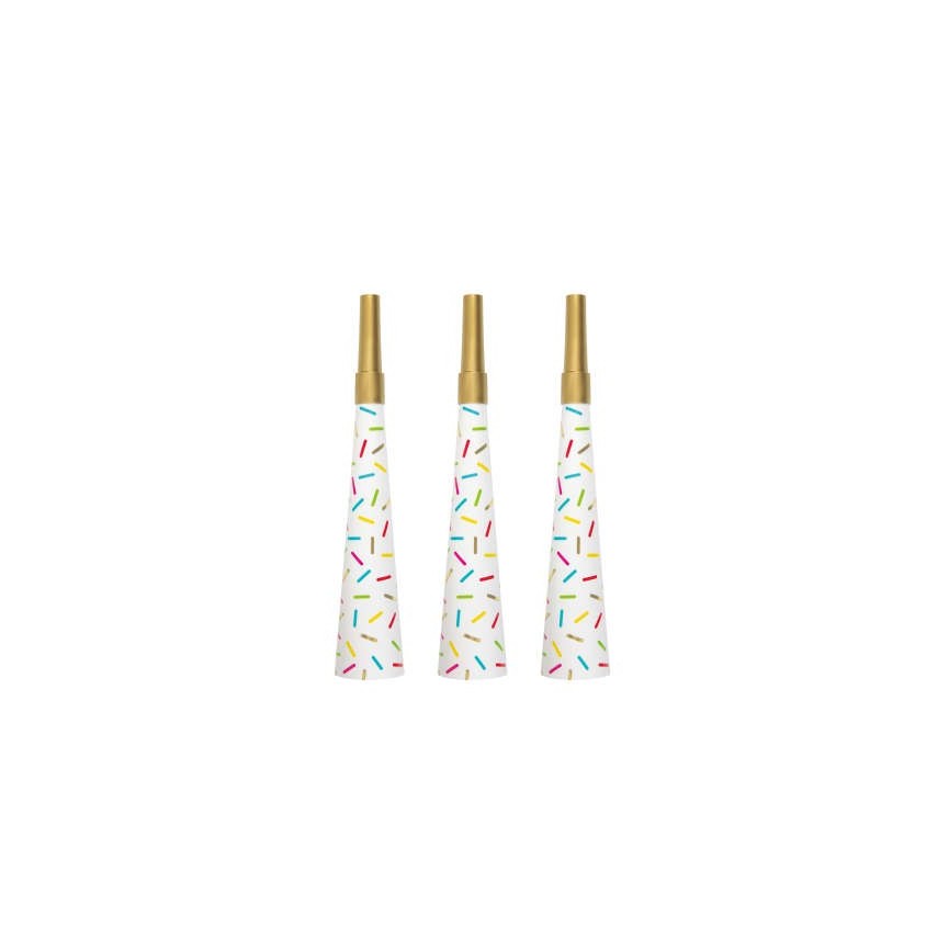 4 Gold Confetti Horns