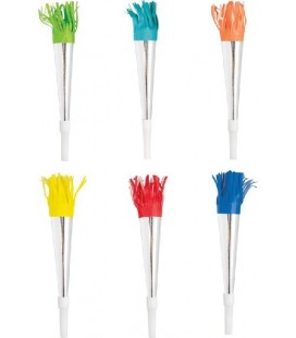 6 Trompettes Argentées avec Franges