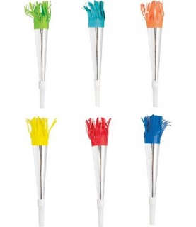 6 Foil Horns with Fringe
