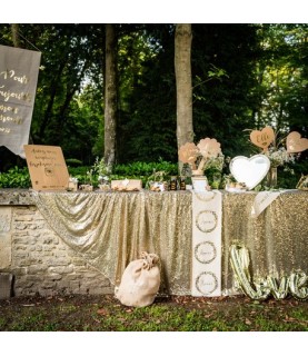 Nappe Carrée Sequins Or