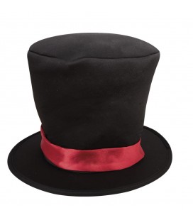 Black hat with red ribbon
