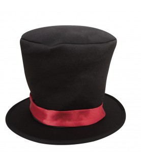 Black hat with red ribbon
