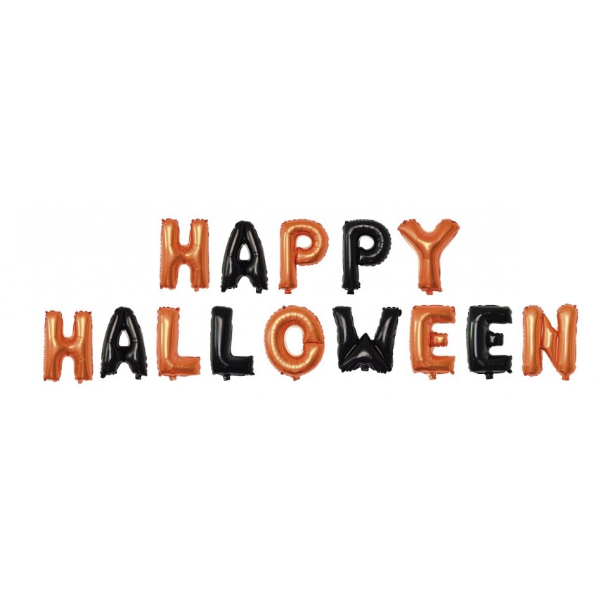 Happy Halloween Foil Balloons orange & black