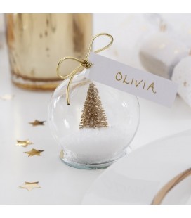 Cartes de Placement Boule à Neige Sapin doré
