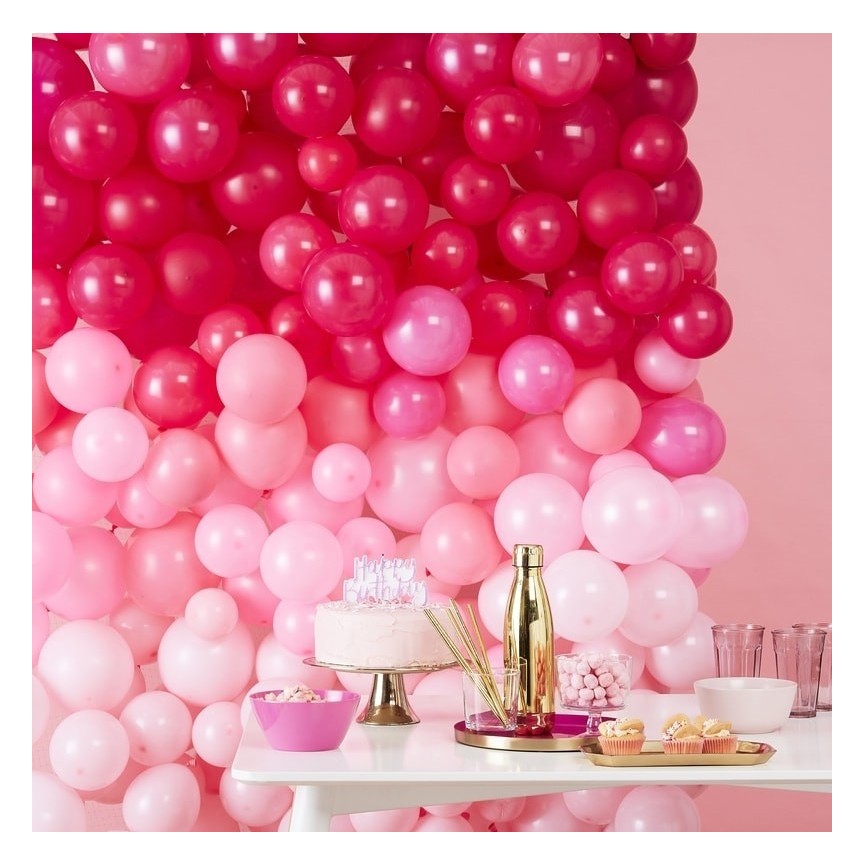 Ombre Pink Balloon Wall Decoration Kit