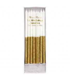 16 Bougies Dorées Glitter