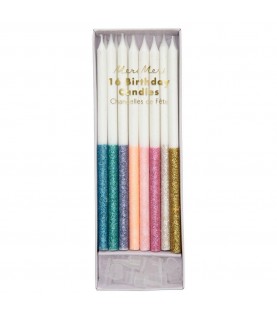 16 Bougies Multi Glitter