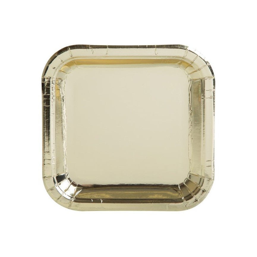 8 Metallic Gold Small Plates