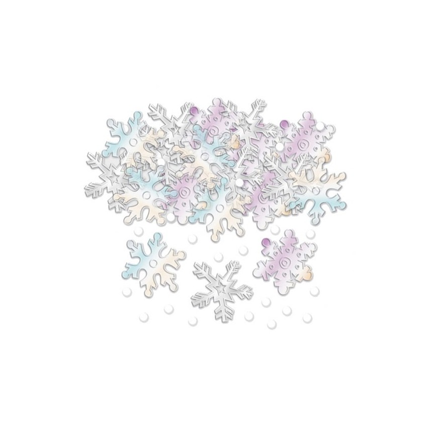 Iridescent Foil Snowflakes Confetti