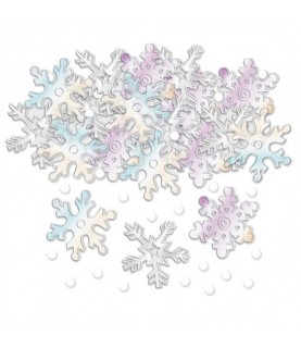 Iridescent Foil Snowflakes Confetti