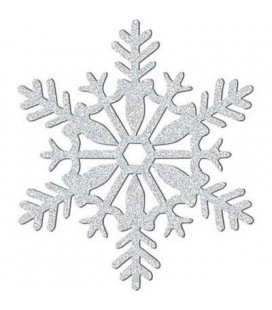 Glitter Silver Snowflake Hanging Decoration Decoration 28cm