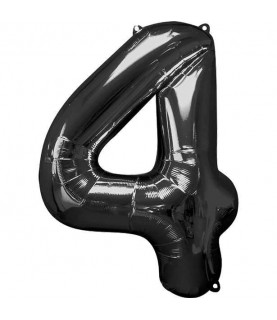 Black Mylar Balloon Number 4 Mid-Size