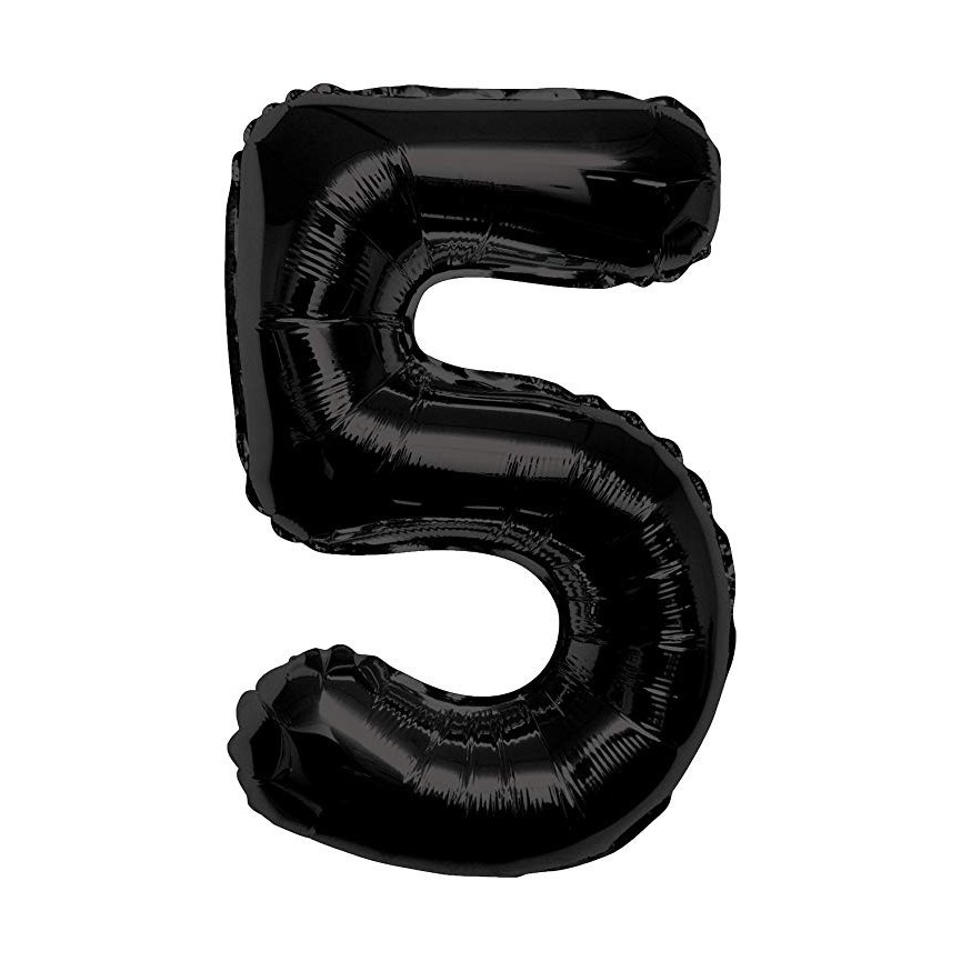 Black Mylar Balloon Number 5 Mid-Size