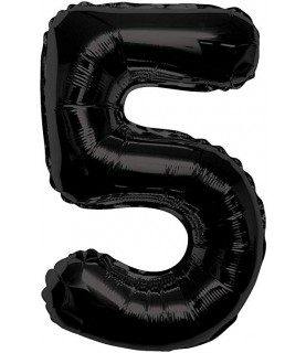 Ballon Mylar Noir Chiffre 5 Mid-Size