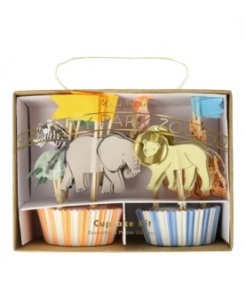 Kit of 24 Safari Animal Cupcakes